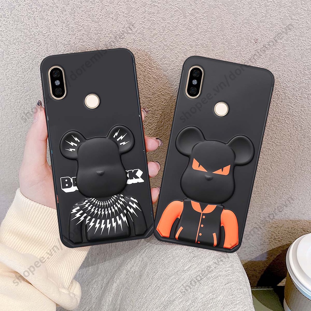 Ốp lưng Xiaomi Mi A2 hình kaws, kith, bear brick nổi 3D phong cách độc đáo