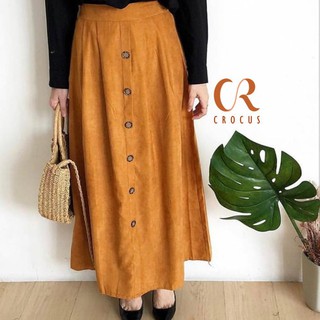 Chân Váy Da Lộn Phối Nút Sắt Tt2