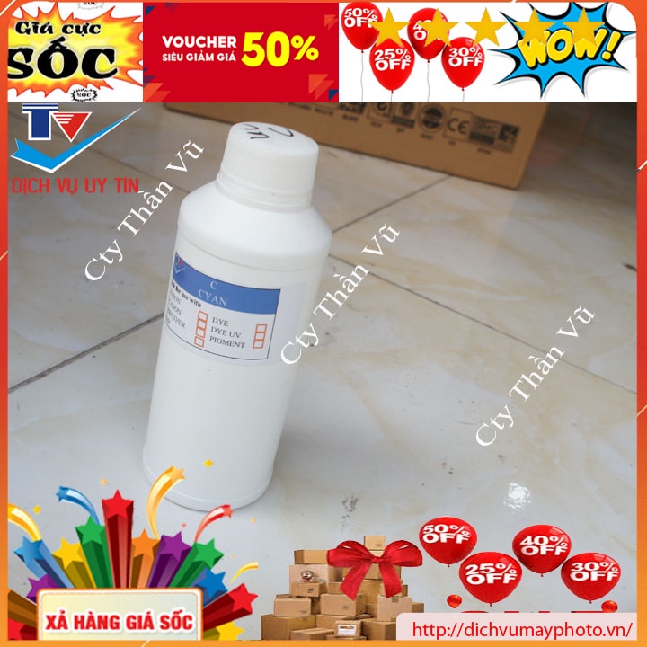 Mực in màu 500ml mực dye uv bản in chuẩn màu ít tắc đầu in bao chất lượng