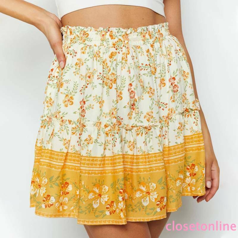 Chân Váy Xếp Ly Họa Tiết Hoa Lưng Cao Co Giãn Thời Trang Mùa Hè Cho Nữ | BigBuy360 - bigbuy360.vn