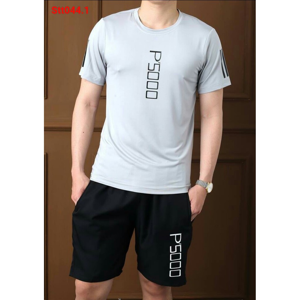 Sét bộ thể thao nam thời trang thun hè mát nhẹ thoải mái - quần áo ngắn tay size lớn in chữ