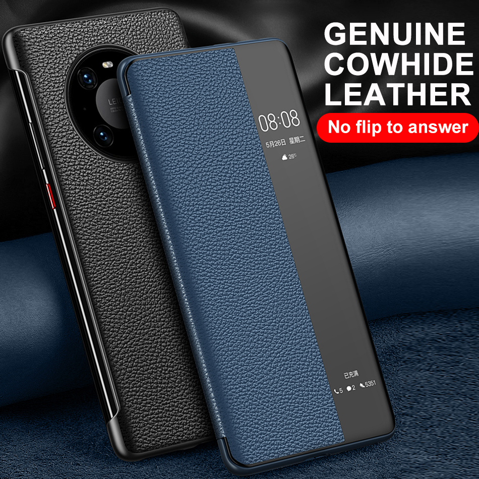 Bao Da Điện Thoại Nắp Lật Tráng Gương Chế Độ Tắt Mở Màn Hình Thông Minh Cho Huawei Mate 40 Pro Plus Sự Bảo Vệ