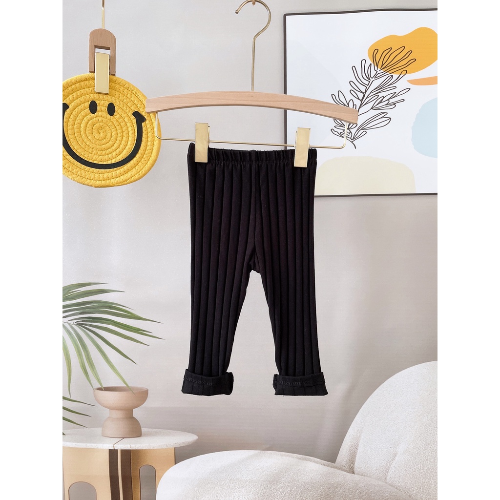 Quần legging trơn chất cotton len mềm 5 màu cho bé gái (V797)