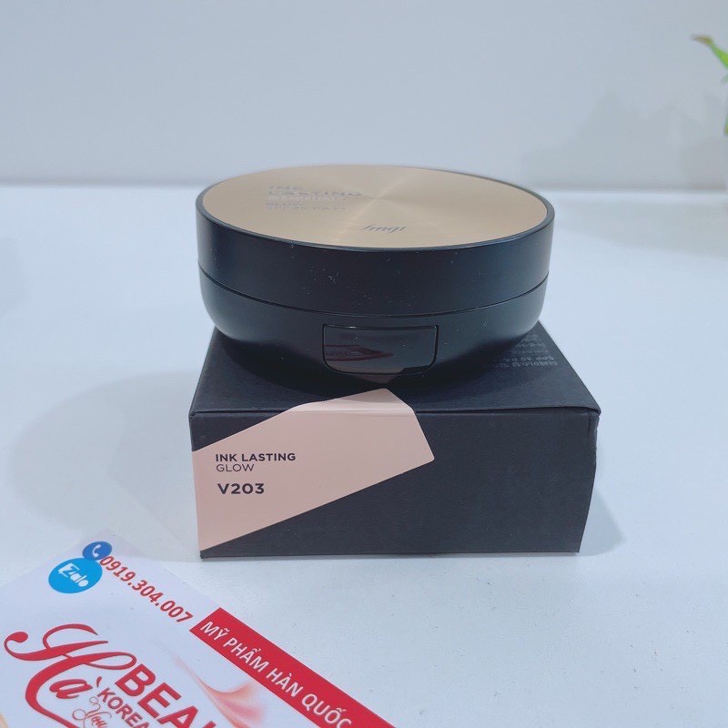 Phấn nước căng bóng che phủ tốt khuyết điểm hàn quốc The Face Shop fmgt Ink Lasting Cushion Glow 15g SPF35 PA++