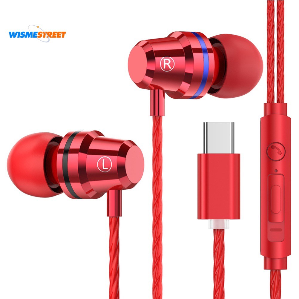 WMT M4 Type-C Wired Earphone Stereo Music Xiao-mi Phones