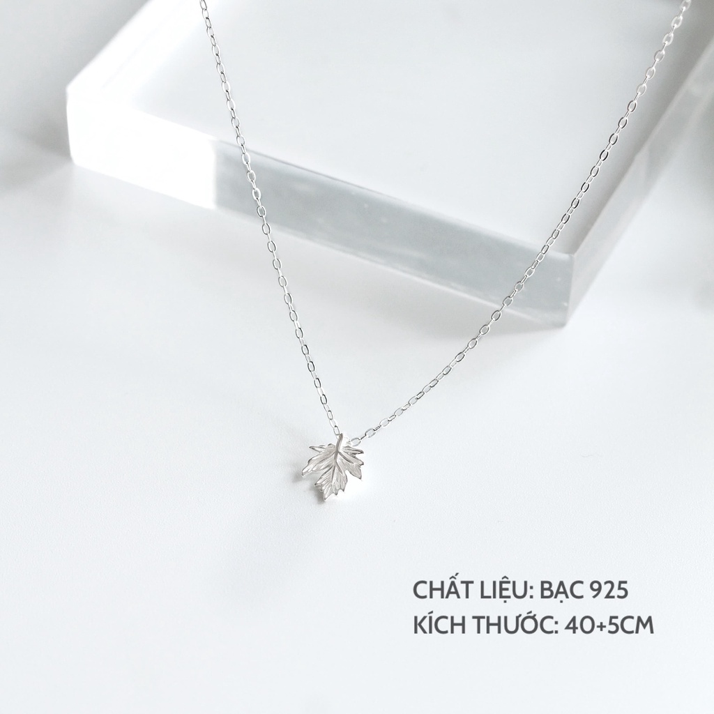 Dây chuyền bạc Miuu Silver, vòng cổ nữ hình lá phong