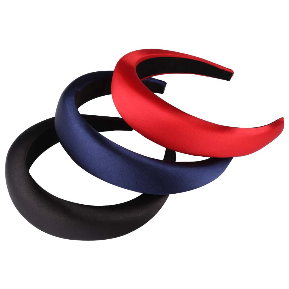 Băng Đô Vải Satin Màu Trơn Phong Cách Hàn Quốc