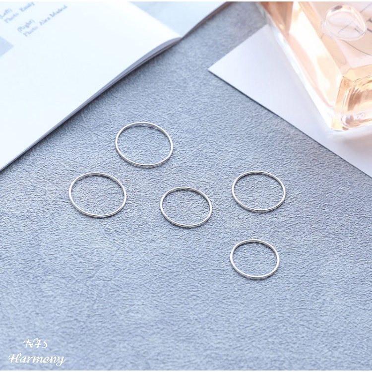Nhẫn nữ bạc cao cấp thiết kế đơn giản, basic, nhiều size N45| TRANG SỨC BẠC HARMONY