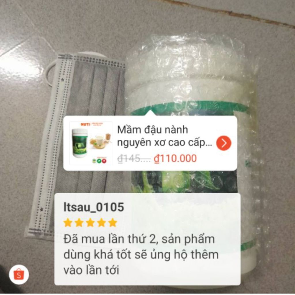 Mầm đậu nành nguyên xơ Queen Bee 500gr cao cấp, hiệu quả sau 1 tháng sử dụng