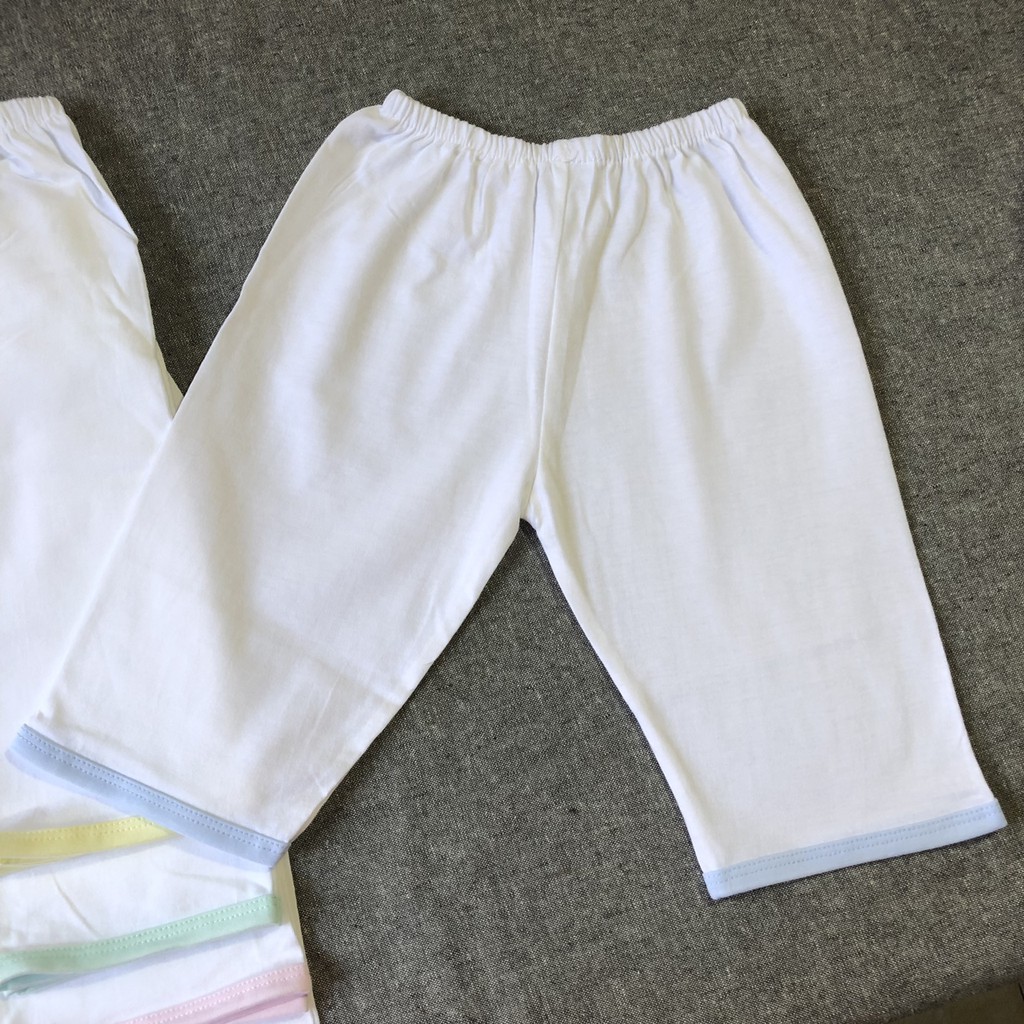 Quần sơ sinh dài Trắng JOU, chất vải cotton 100% mềm, mịn, thoáng mát cho bé trai, bé gái, hàng Việt Nam chất lượng