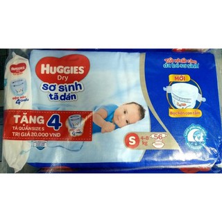 Tã dán sơ sinh Huggies Dry S56,S88