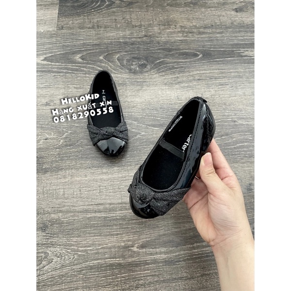 Giày búp bê nơ đen bé gái