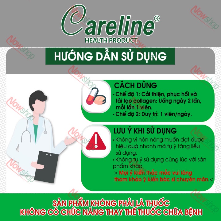 Viên uống đẹp da móng tóc Careline Bio-Marine Collagen 2000max giúp giảm nếp nhăn và sạm nám chống lão hóa hiệu quả