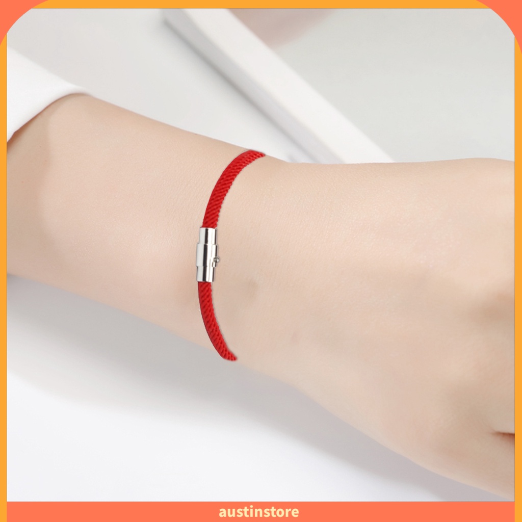 Vòng tay dây nylon khóa nam châm nhiều màu sắc may mắn cho cặp đôi