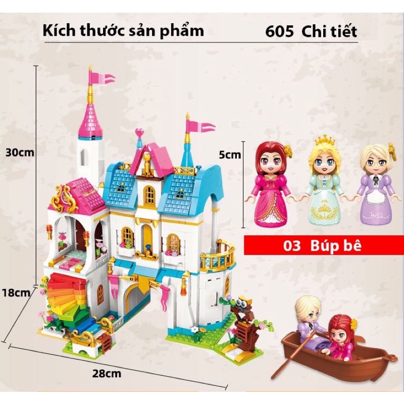 Bộ lắp ráp lâu đài Công Chúa Elsa tương thích lego friend Đồ chơi xếp hình cho bé gái - Hãng qman / enlighten