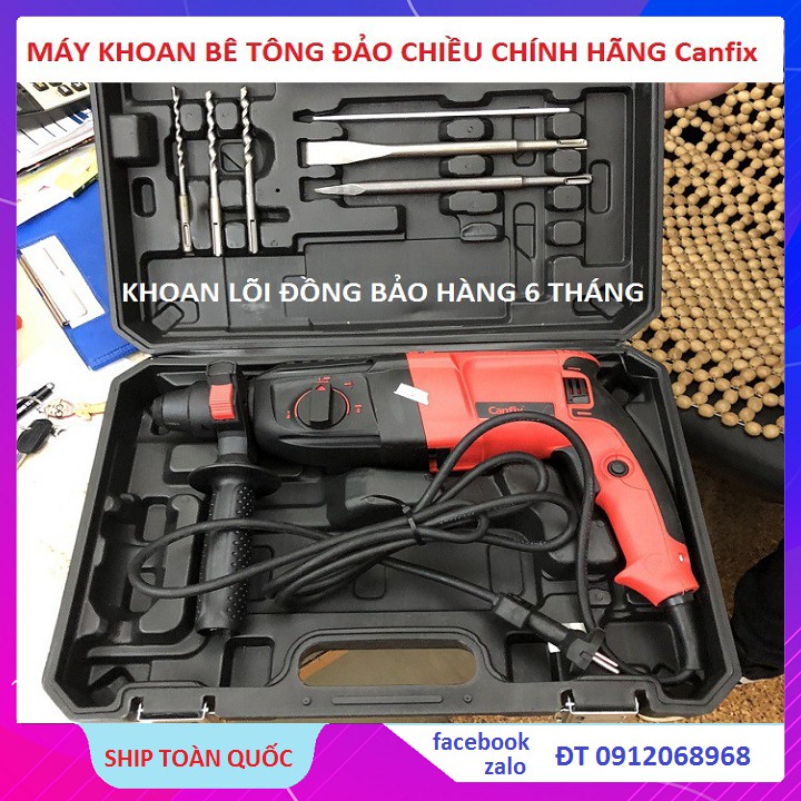 Khoan Bê Tông, Kiêm Máy Đục Tường Đảo 2 Chiều 3 Chức Năng Khoan Chính Hãng Canfix Bảo Hành 6 Tháng