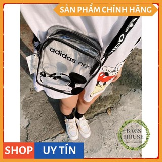 Túi trong suốt đi biển túi thể thao đeo chéo trong suốt ADIDA dây dù hình chuột Mickey chất liệu nhựa PVC cao cấp TSAD
