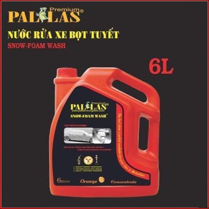 PALLAS snow-foam wash 6Ldung dịch rửa xe bọt tuyết, nước rửa xe tạo bọt làm sạch và bảo dưỡng mặt sơn xemáy,ô tô-P-6001