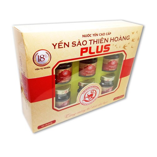 Nước Yến Sào Nguyên Chất 18% Thiên Hoàng Plus Hộp 6 Lọ 70ml