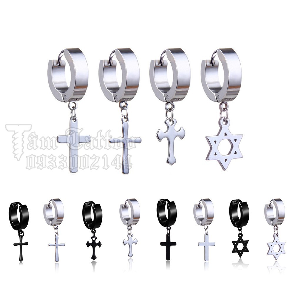 Khuyên Tai Unisex Cá Tính Xỏ Lỗ 4 Hình Khác Nhau