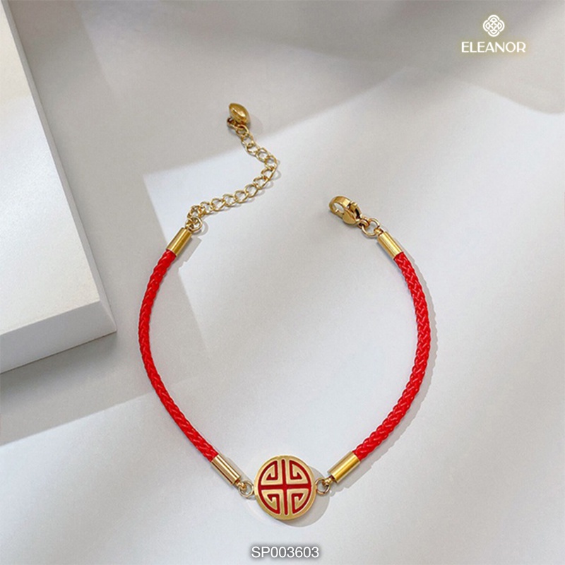 Lắc tay nữ Eleanor Accessories titan dây đỏ phụ kiện trang sức may mắn