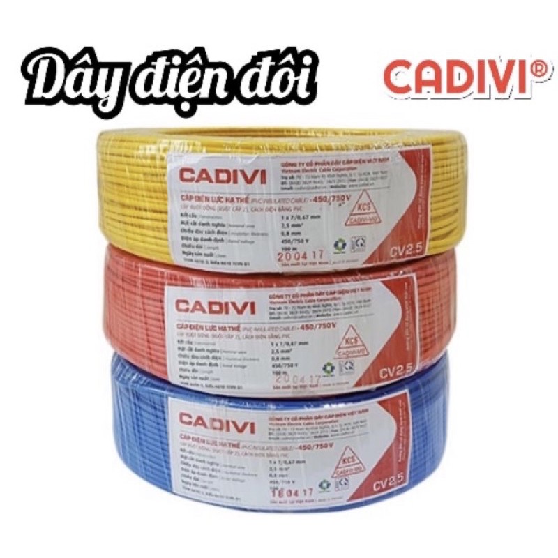 Dây điện đôi 2x2.5mm CADIVI ( giá tính theo mét )