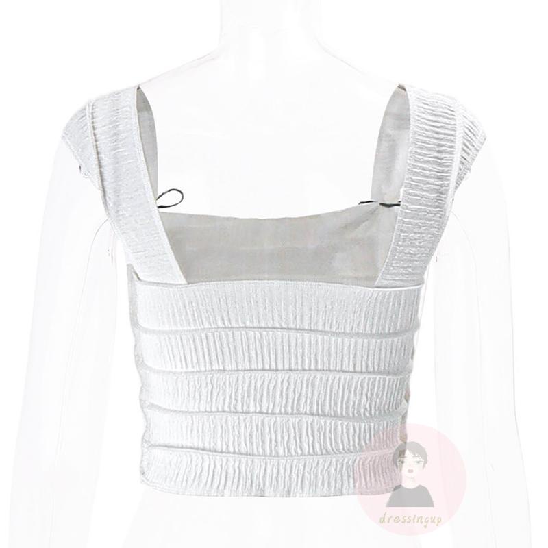 Áo Tank Top Cổ Vuông Màu Sắc Cột Dây Thời Trang Quyến Rũ Cho Nữ