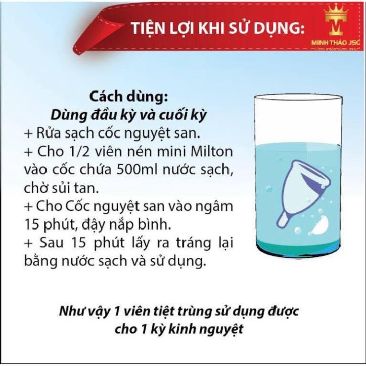 Hộp 50 viên tiệt trùng milton dùng cho cốc nguyệt san, núm ti, bình sữa