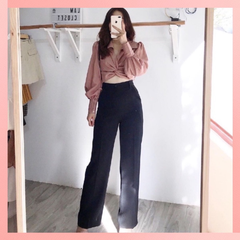 {SIÊU SALE}Quần Culottes ống suông khoá trước