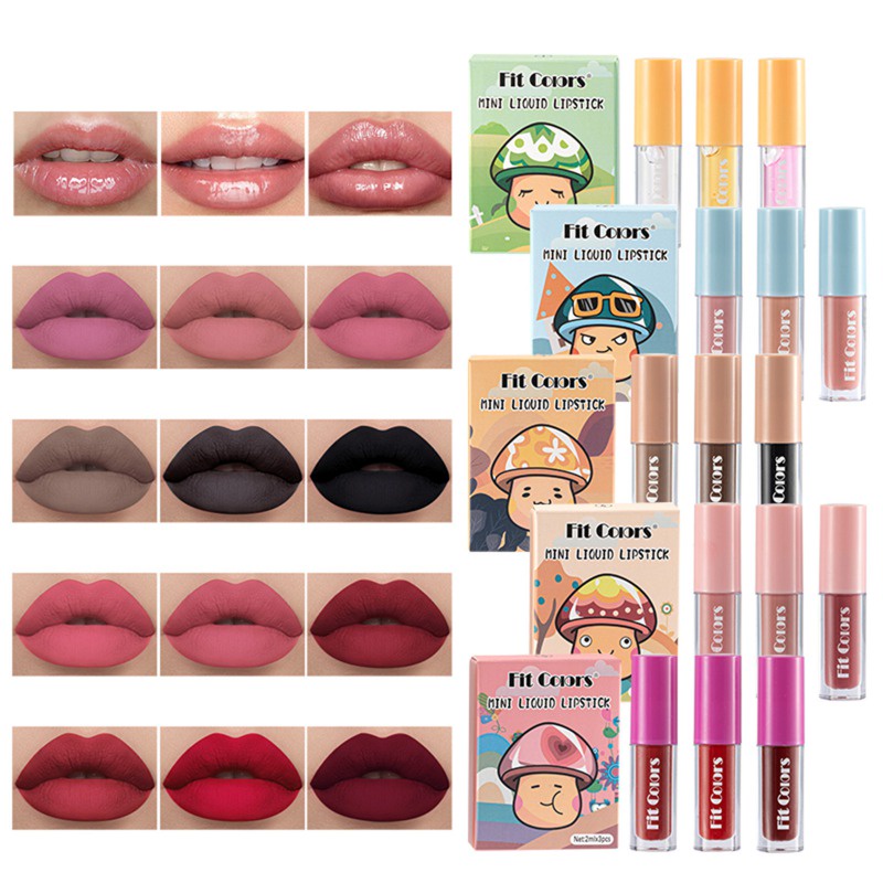 Set 3 Son Kem Lì Mini Chống Nước Lâu Trôi Suốt 24 Giờ
