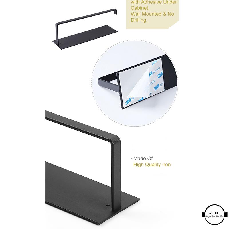 Giá Đỡ Cuộn Khăn Giấy Gắn Dưới Tủ Không Cần Khoan Lỗ Cho Nhà Bếp Nhà Tắm