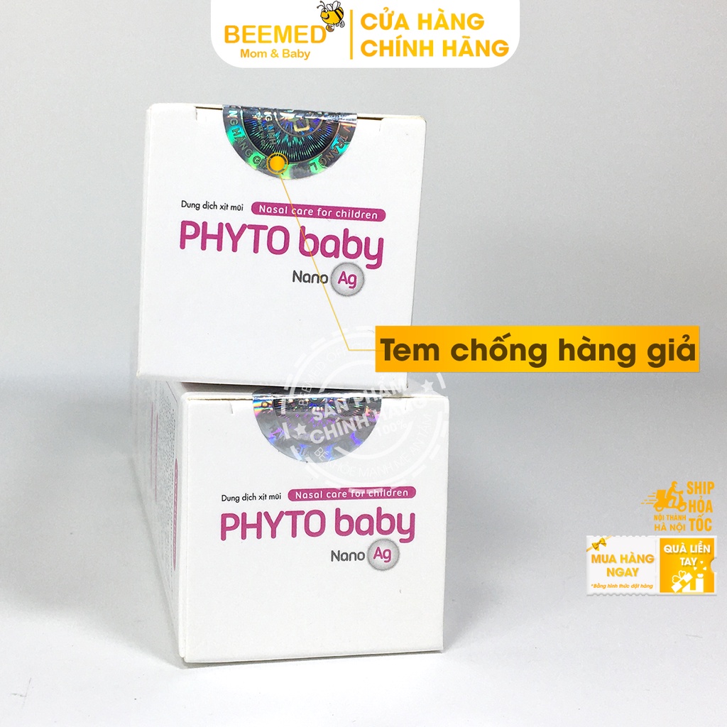 Xịt mũi cho trẻ em và người lớn có khuynh diệp Phytonano - Nước muối biển rửa mũi có Nano bạc vệ sinh mũi tốt hơn