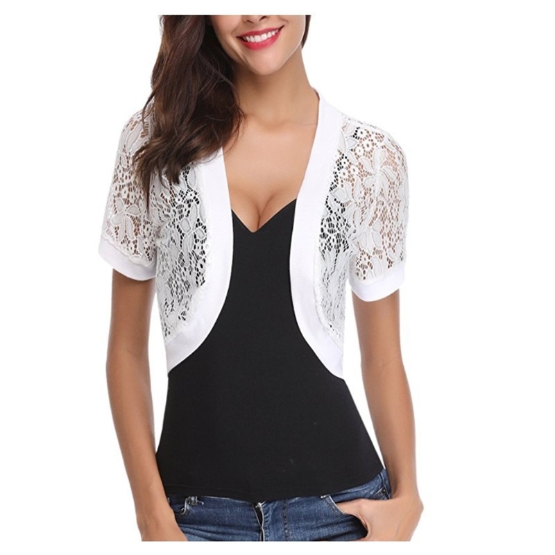 Áo Khoác Cardigan Ren Hoa Ngắn Tay Cho Nữ | BigBuy360 - bigbuy360.vn