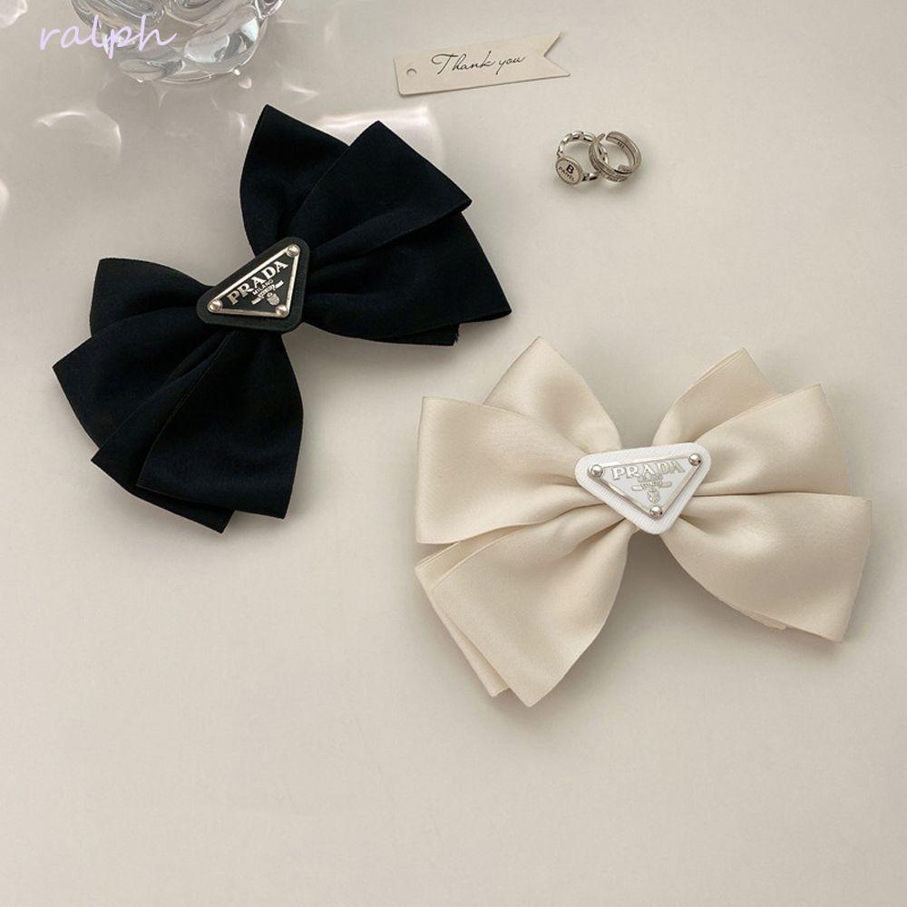 Kẹp Tóc Hình Nơ Tam Giác In Chữ Phong Cách Vintage Thanh Lịch Cho Nữ