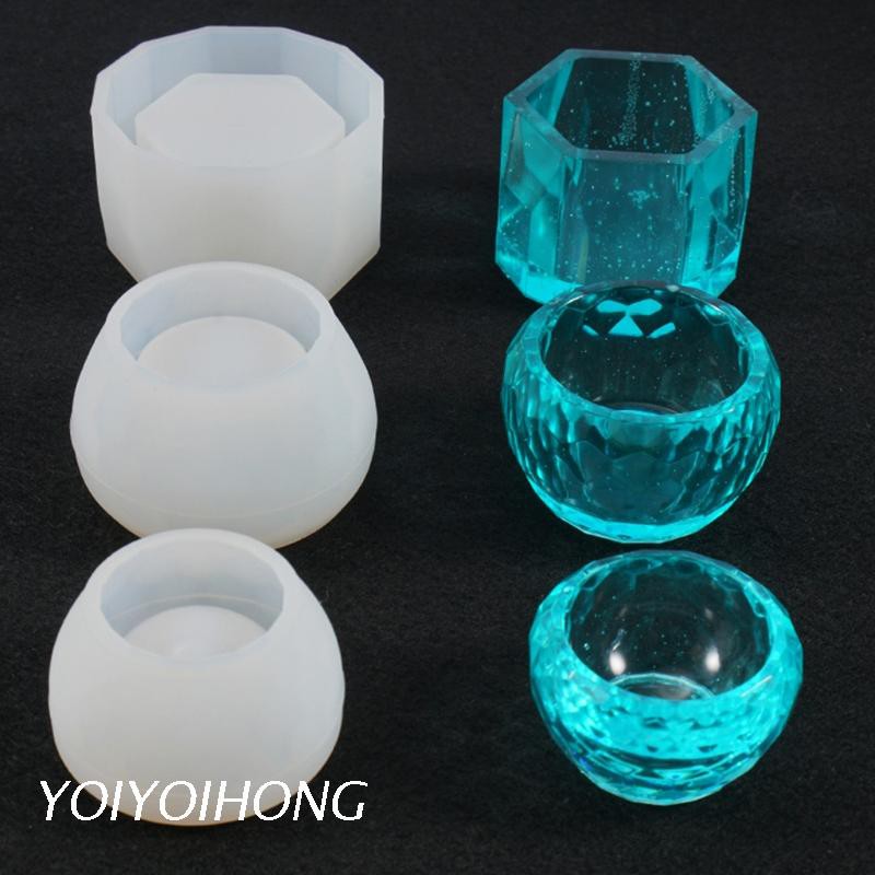 Set 3 Khuôn Silicon Hình Lục Giác Làm Đồ Trang Sức Thủ Công