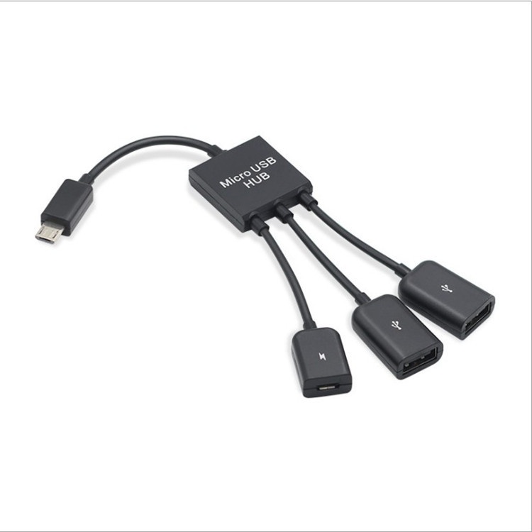 Cáp OTG 3 Đầu Micro USB Cho Điện Thoại Android Kết Nối Với Chuột Và Bàn Phím- Cáp USB Cho Android- OTG Cable 3 In 1 HOME