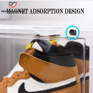 ☁ி☁ Sneaker Shoe Box Acrylic Sneaker Display Box Shoes Storage Case Organizers Stackable Foldable 