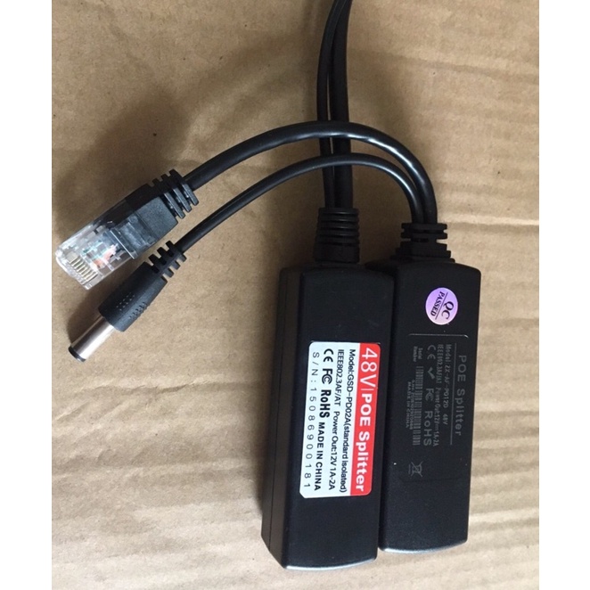Bộ chia nguồn switch poe 48v ra 12V2A