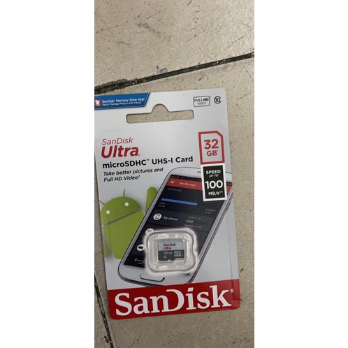 Thẻ nhớ Sandisk Ultra 32gb tốc độ 100Mb/s bảo hành chính hãng