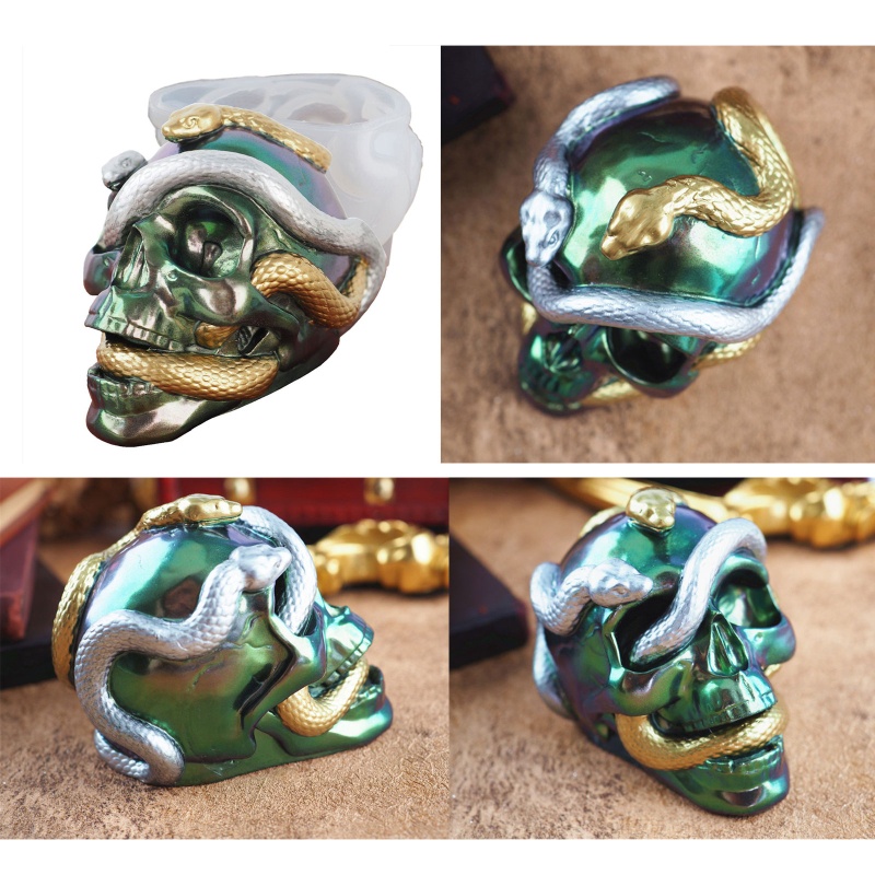 Khuôn Silicone Hình Đầu Lâu/Rắn Rắn Làm Trang Sức Thủ Công