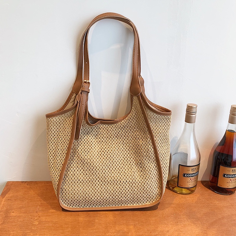 Túi Đeo Vai Đan Mây Kích Thước Lớn Thời Trang Mùa Hè 2023 Cho Nữ