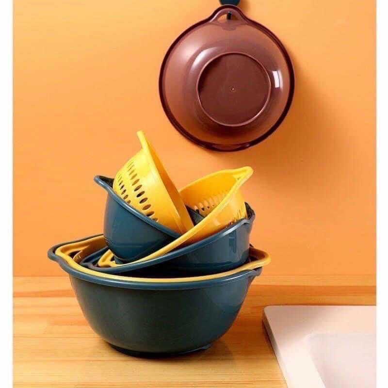 Combo 6 Món Rổ Nhựa Ráo Nước , Rổ Rửa Rau Củ Hai Lớp Cao Cấp | BigBuy360 - bigbuy360.vn