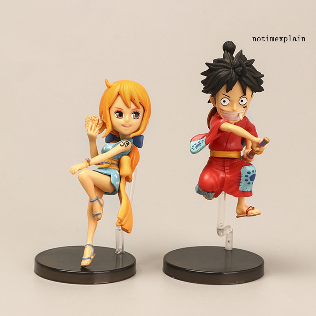 NTP 4Pcs Anime Action Figure Classic Desktop Ornament PVC One Piece Luffy Zoro Model for Gift