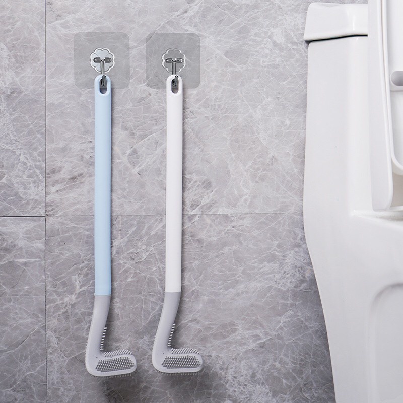 Chổi Cọ Toilet Bằng Silicon Dạng Chữ L Thông Minh, Cọ Chà Tẩy Rửa Bồn Cầu, Nhà Tắm