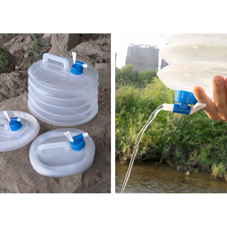 Bình đựng nước gấp gọn, bình chứa nước 10 lit, 15 lít cắm trại dã ngoại du lịch chính hãng CLS
