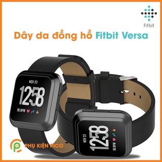 Dây da đồng hồ Fitbit Versa da bò cao cấp
