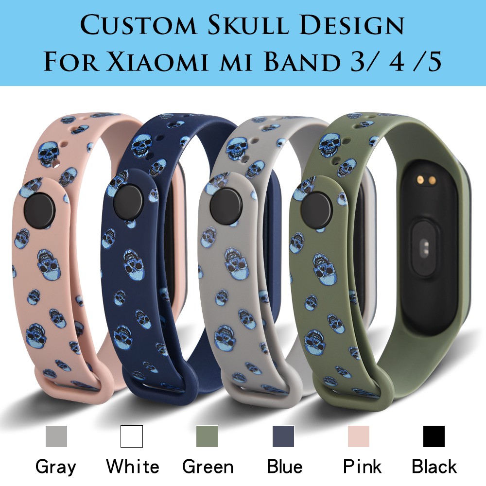 Dây Đeo Silicone Mềm Họa Tiết Hoạt Hình Cho Xiaomi mi band 7 6 5 mi band 3 4 5