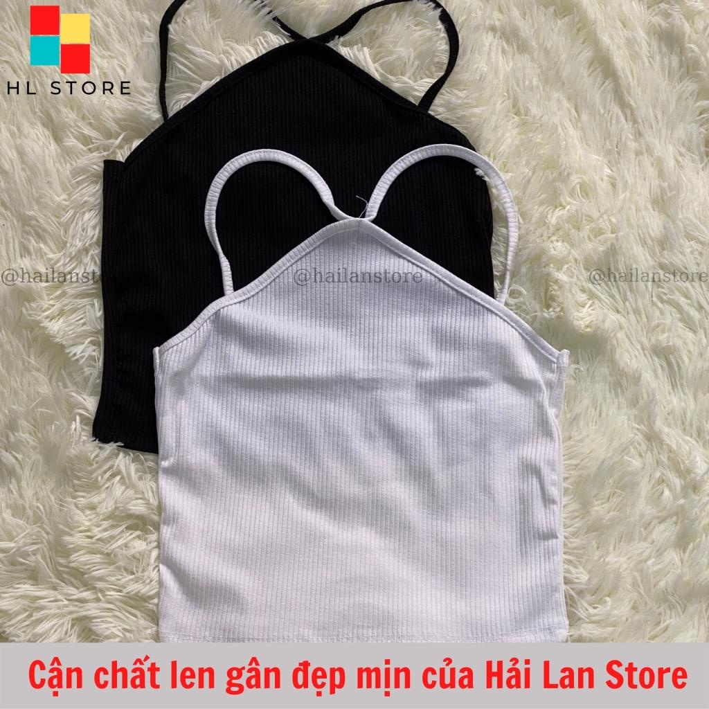 Áo yếm dây trơn ❤️ Áo croptop chất len gân ôm body khoe vai gợi cảm Hải Lan Store TU12