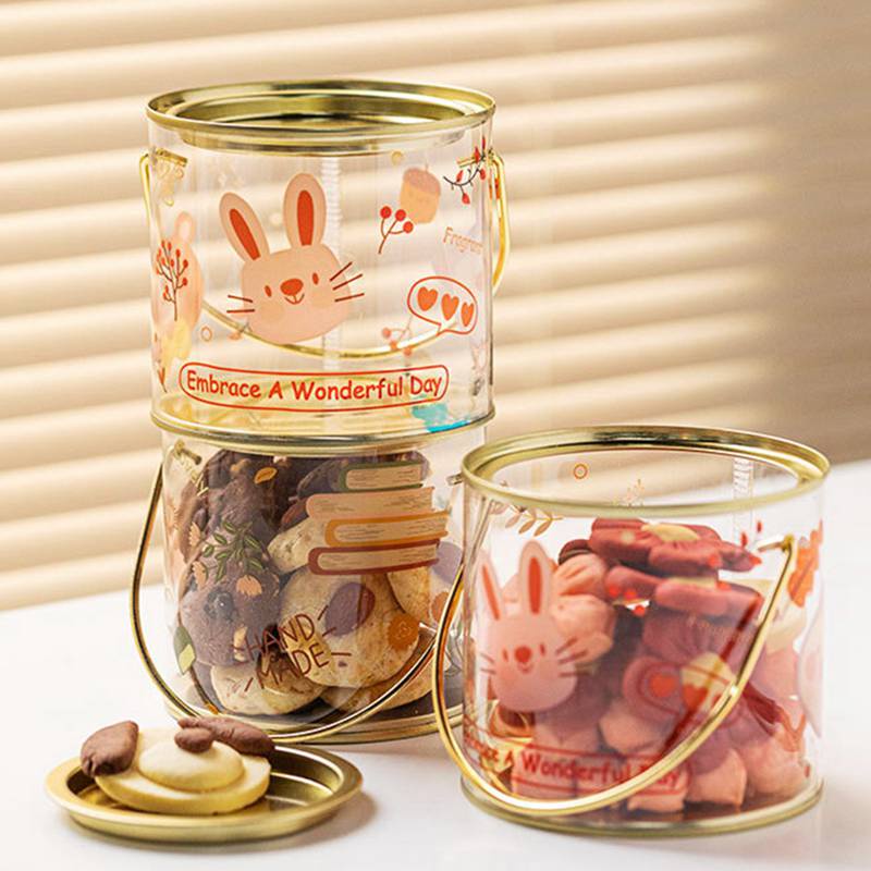 Hộp thiếc trong suốt đựng kẹo họa tiết hoạt hình dễ thương
