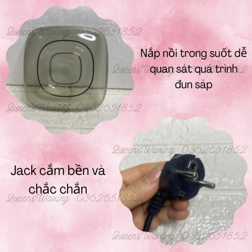 [Nồi Chống Dính] Nồi nấu sáp wax lông chống dính cao cấp Bluezoo Mẫu mới 2021 dễ vệ sinh nấu nhanh